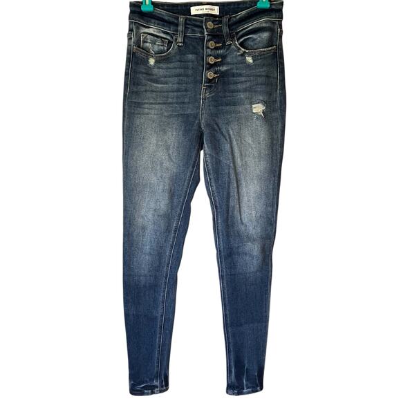 Flying Monkey Medium Wash Distressed Jean Jegging Size 25 - Picture 1 of 12